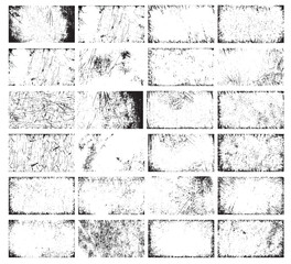 Vintage Grunge Frame - distressed texture - Scratched Wall Elegance, set of 24