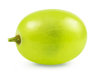 One green grape isolated on a transparent background.