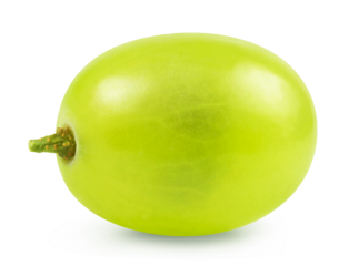 One green grape isolated on a transparent background.