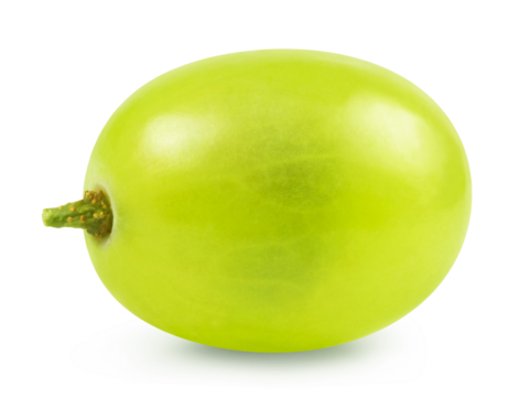 One green grape isolated on a transparent background.