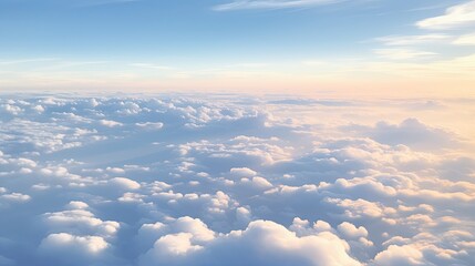 High view of morning clouds. Generative AI