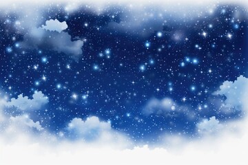 Night sky filled with blue stars.