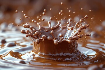 splashes of chocolate with milk. The concept of sweets