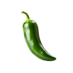Green jalapeno isolated on transparent background. Generative ai design.