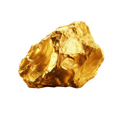 Gold nugget isolated on transparent background. Generative ai design.