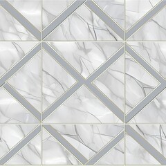 White Marble Tile With Diamond Pattern - Seamless Pattern Design for Flooring or Wall Décor