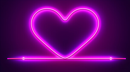 Purple background with hearts for Valentine's Day, Mother's Day, Wedding and Father's Day. Easy to use as background motion. Neon heart, 3D illustration