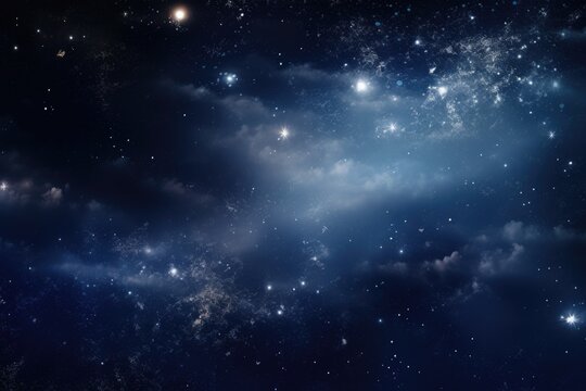 Starry Universe Panorama with Nebula and Galaxy © darshika