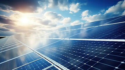 Solar panels in sunlight. Generative AI - obrazy, fototapety, plakaty