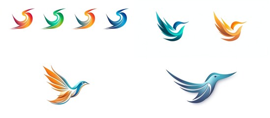 Fototapeta na wymiar Abstract Bird . Creative Dove Logotype business technology icon concept symbol.