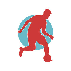 silhouettes soccer football players logo