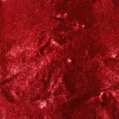 Close-Up of Shiny Red Glitter Surface