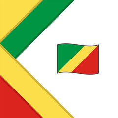 Republic Of The Congo Flag Abstract Background Design Template. Republic Of The Congo Independence Day Banner Social Media Post. Republic Of The Congo Illustration