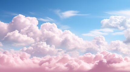 Sweet sky and white soft clouds floated in the sky on a clear day. Beautiful air and sunlight with cloud scape colorful. Sunset sky for background.