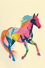 Poster of a colorful horse.