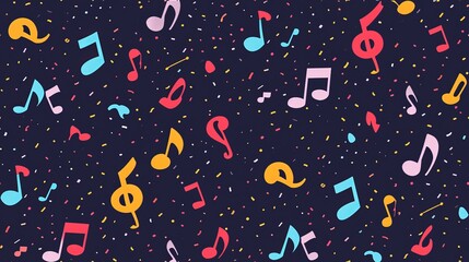 Obraz premium Seamless pattern with musical notes