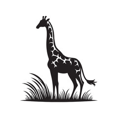 Towering Giants: A Visual Symphony of Giraffe Silhouettes Creating a Tapestry in the African Sky - Giraffe Illustration - Giraffe Vector
