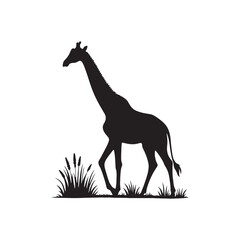 Nature's Tapestry: Giraffe Silhouettes Crafting a Masterpiece Against the Canvass of Earth's Vast Savannah - Giraffe Illustration - Giraffe Vector
