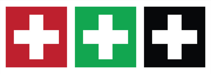 First aid icon, symbols isolated on a white background.