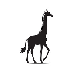 Serene Safari Silhouettes: Giraffe Silhouettes Gracing the African Landscape in a Silent Symphony - Giraffe Illustration - Giraffe Vector
