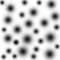 White background with black blurred circles