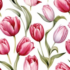 Obraz premium Pink Flowers on White Background