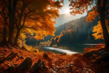 Beautiful colors of nature in autumn time