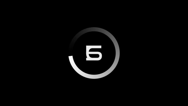 10 second countdown timer animation with gradient overlay on black screen