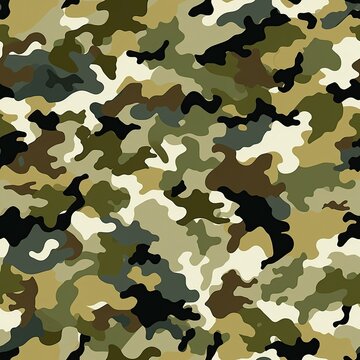 Seamless Camo Pattern in Green and Brown