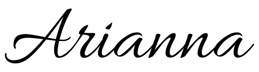 Arianna - black color - name - ideal for websites, emails, presentations, greetings, banners, cards, books, t-shirt, sweatshirt, prints, cricut, silhouette,	
