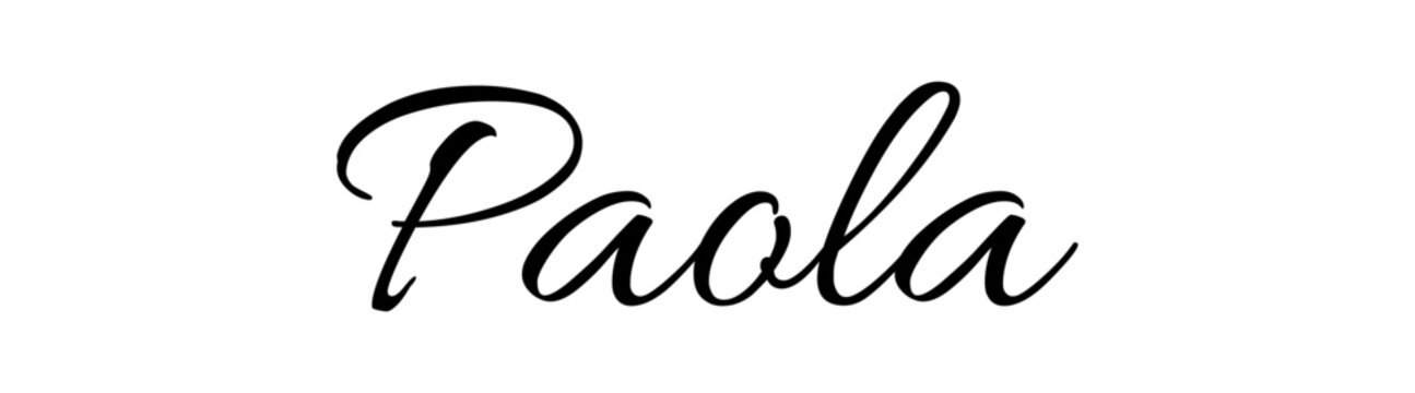 Paola - black color - name - ideal for websites, emails, presentations, greetings, banners, cards, books, t-shirt, sweatshirt, prints, cricut, silhouette,	