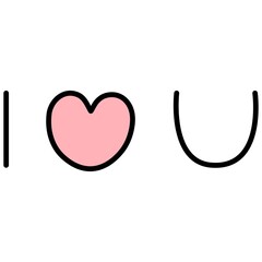 i love you text. Outline. Valentine day. 