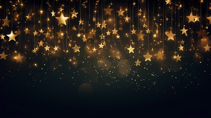 Festive decorative glitter lights background banner. Colorful abstract background with glitter