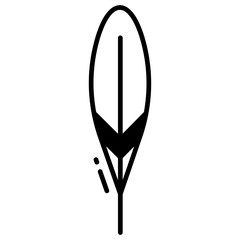 Bee-eater feathers glyph and line vector illustration