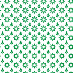 hand draw floral seamless pattern of green leaves Spring Blossom Vector Design on a white background