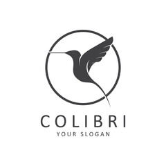 Beautiful Simple Bird Colibri Logo Design Vector. This logo is great for companies or businesses related to animals, and nature photographer
