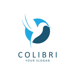 Beautiful Simple Bird Colibri Logo Design Vector. This logo is great for companies or businesses related to animals, and nature photographer