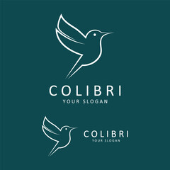 Beautiful Simple Bird Colibri Logo Design Vector. This logo is great for companies or businesses related to animals, and nature photographer