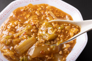 白菜の鶏マーボー