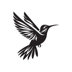 Ethereal Essence: Humming Bird Silhouette Series Conjuring the Delicate Essence of Aerial Poetry - Humming Bird Silhouette - Humming Bird Illustration - Humming Bird Vector

