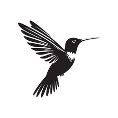 Radiant Flutter: Capturing the Vivid Elegance of Humming Bird Silhouettes in a Dazzling Aerial Display - Humming Bird Illustration - Humming Bird Vector

