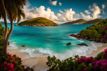 View at Emerald beach in St. Thomas