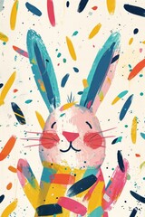 Bunny brings laughter and smiles to the celebration. - 718736569