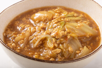 白菜の鶏マーボー丼