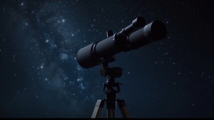 telescope at night. Generative AI - obrazy, fototapety, plakaty