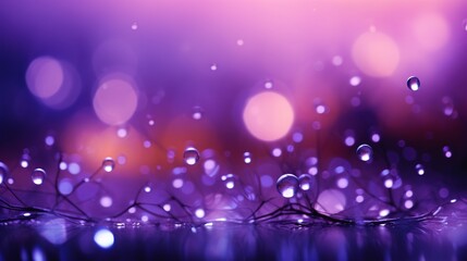 Abstract dark purple background with bokeh circles. Christmas card