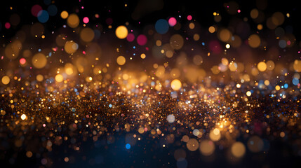 Obraz na płótnie Canvas Featuring stunning soft bokeh lights and shiny elements. Abstract festive and new year background