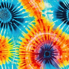 Colorful Tie-Dyed Spiral Background Pattern