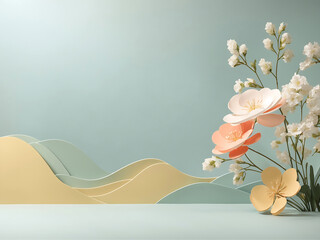 A minimalistic abstract background with a hint of spring and summer in the air