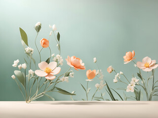 A minimalistic abstract background, with a hint of spring and summer in the air, perfect for product presentation